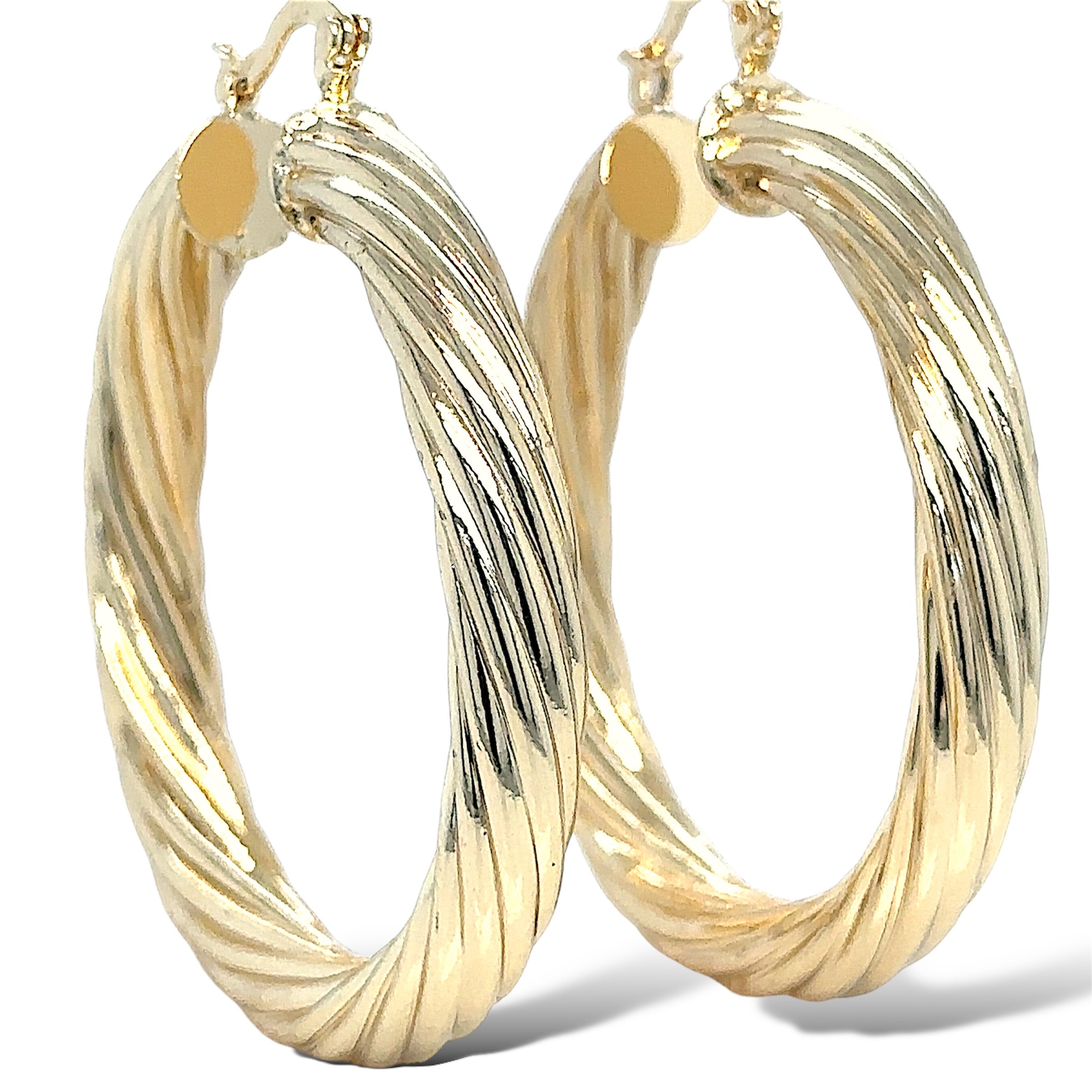 Classic Twisted Gold-Plated Hoop Earrings image 2