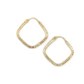 14K Real Gold Diamond Cut Geometric Earrings image 0