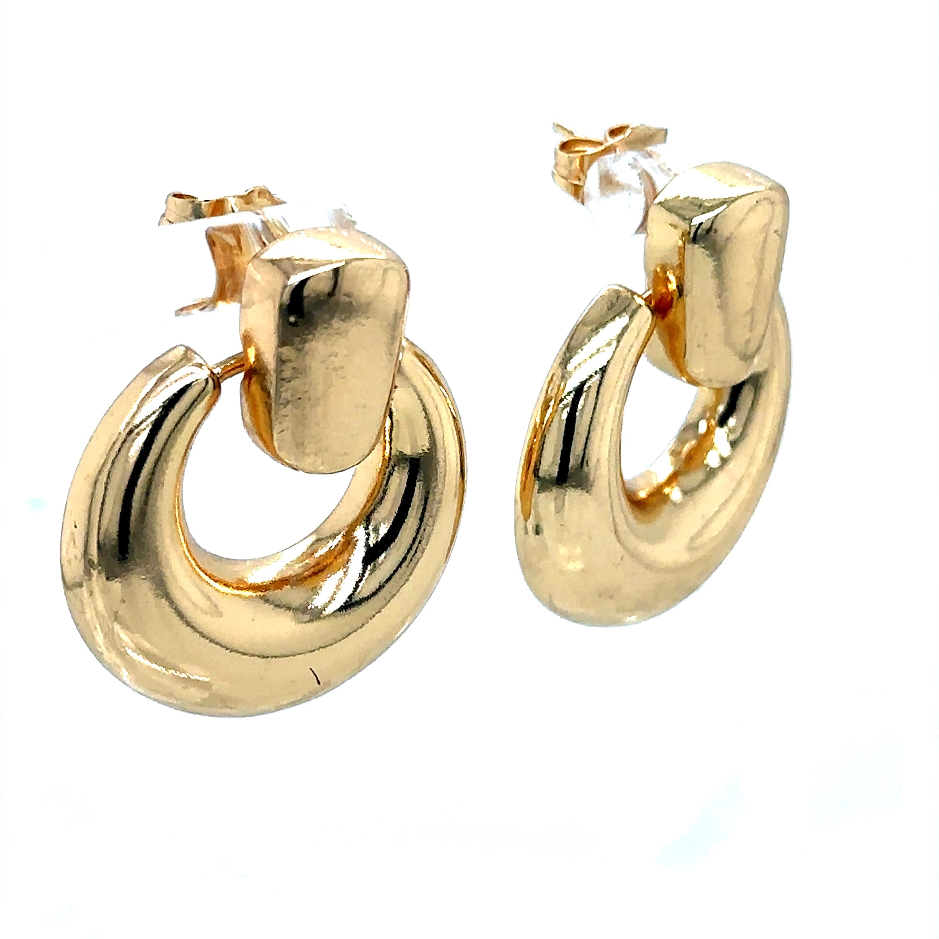 Modern Gold-Plated Open Hoop Earrings image 5