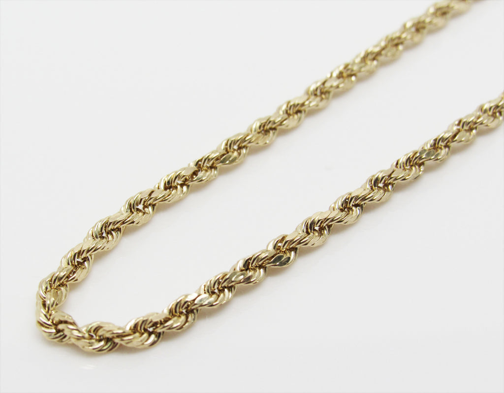 Rope Chain Necklace Real 14K Yellow Gold All Sizes -Hollow image 4