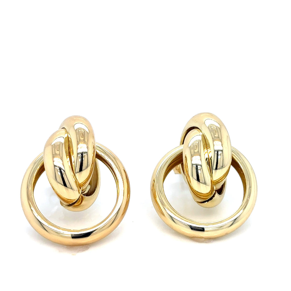 Bold Gold-Plated Double Circle Knot Earrings image 0