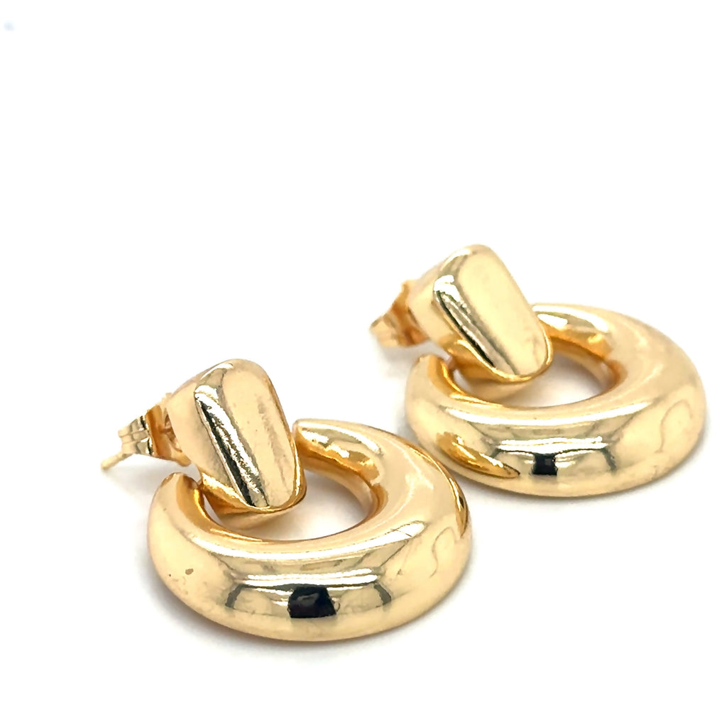Modern Gold-Plated Open Hoop Earrings image 3