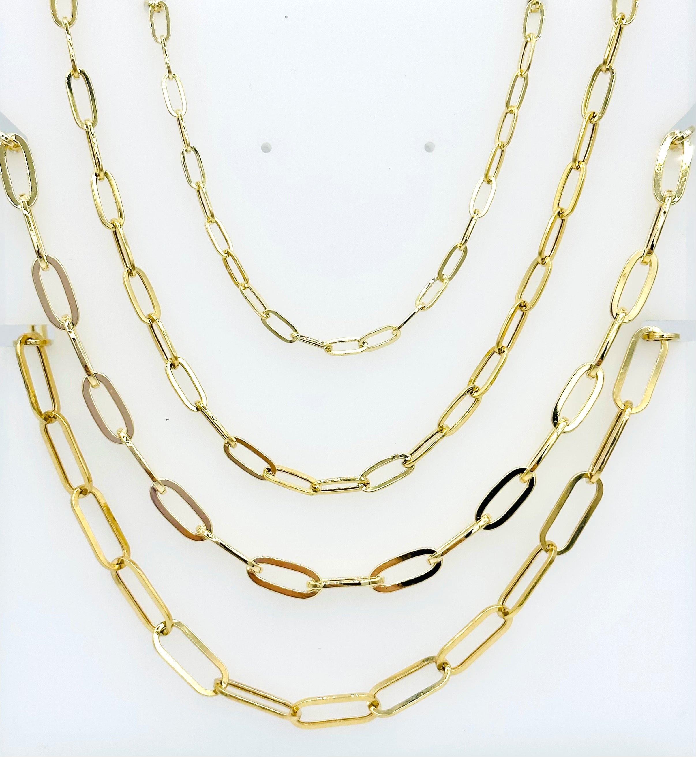 14K Hollow Paper Clip Chain image 0