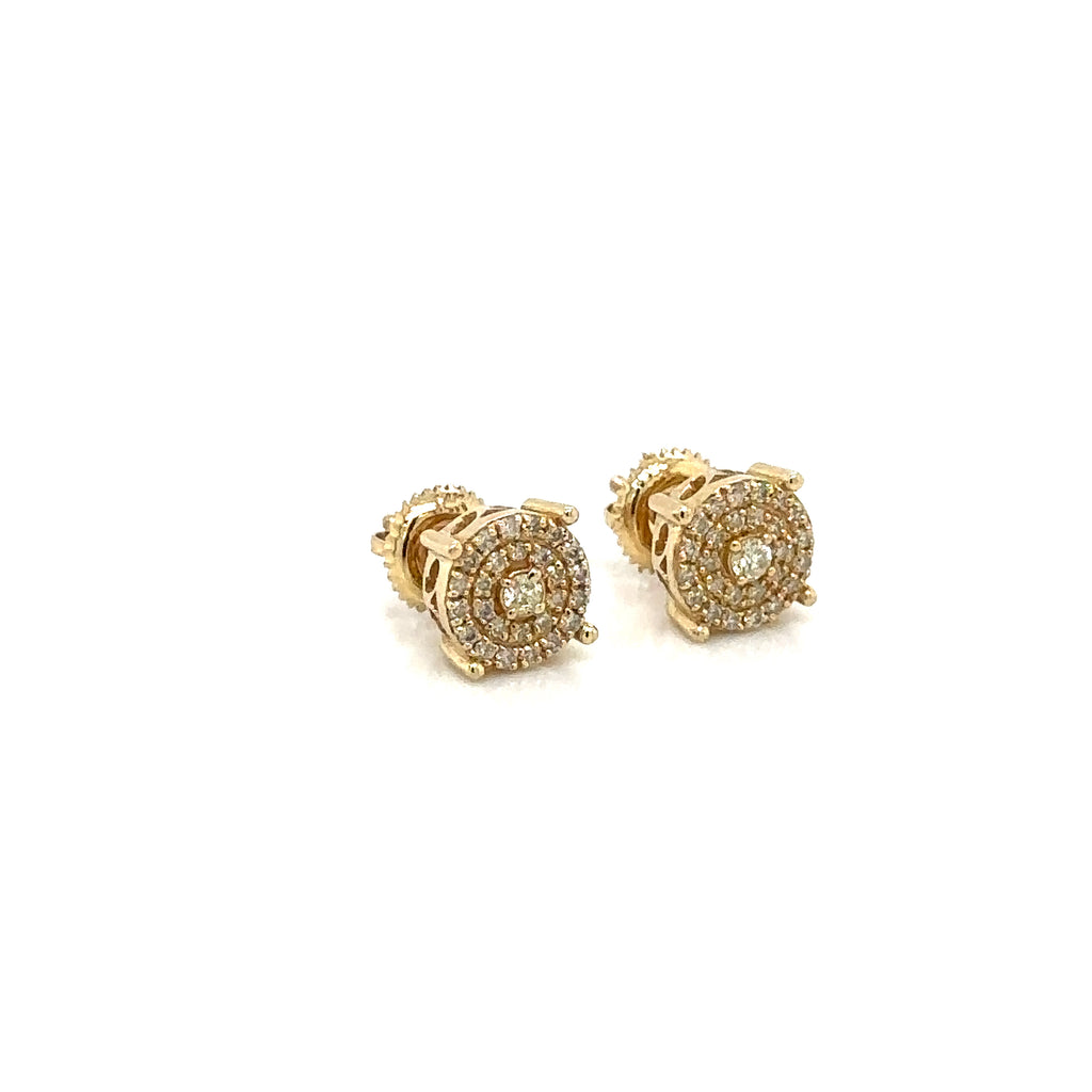 14k Gold 0,42Ct Diamond Earrings, Real Diamond Earrings,14K Solid Gold Round Stu image 2