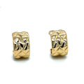 Textured Gold-Plated Half Huggie Earrings image 0