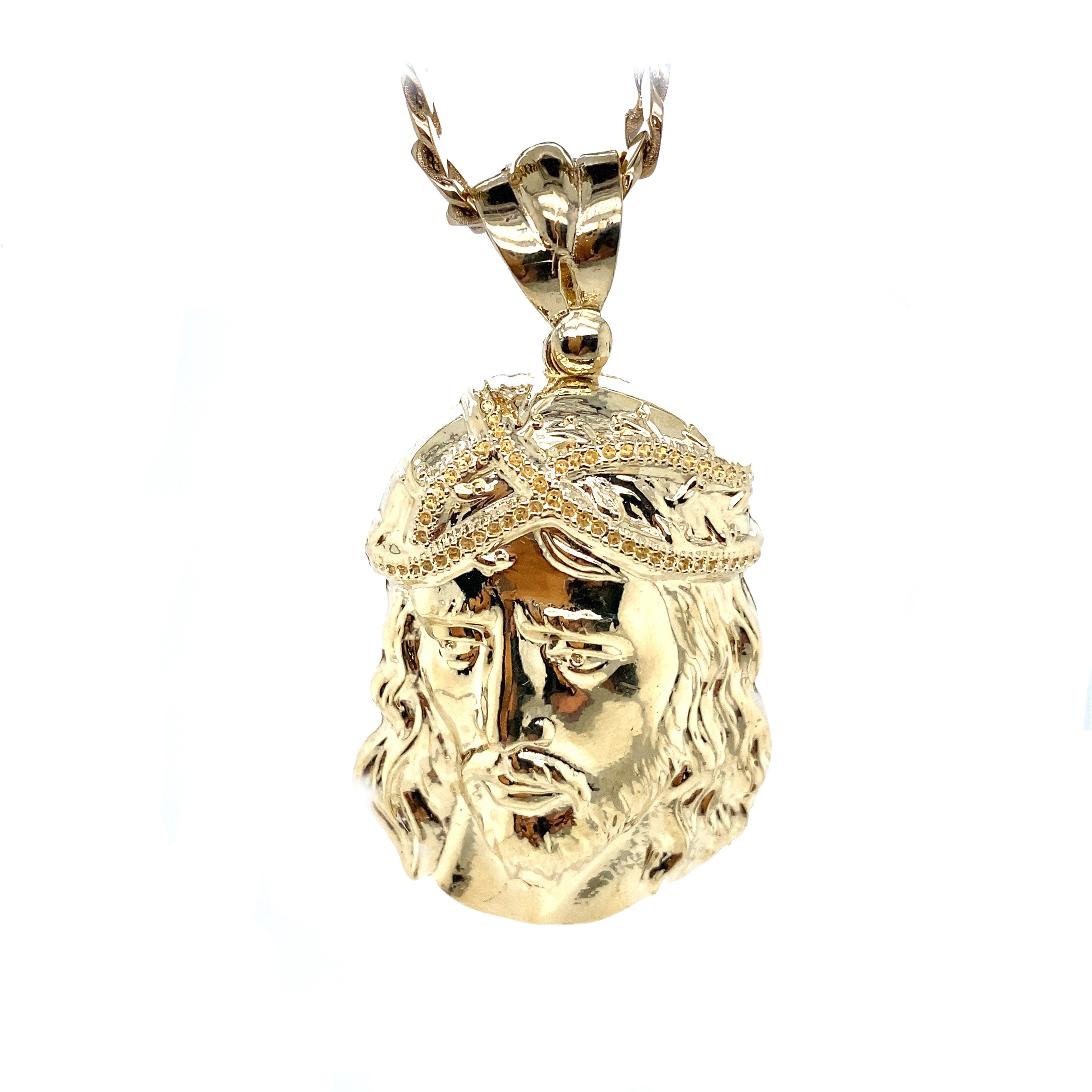 Jesus Head Pendant in Real 14K Gold image 0