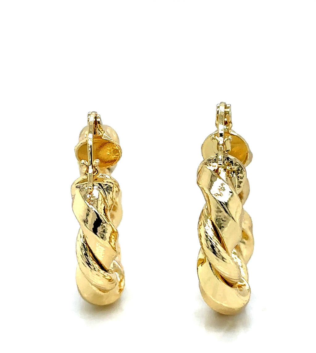 Twisted Gold-Plated Hoop Earrings image 3