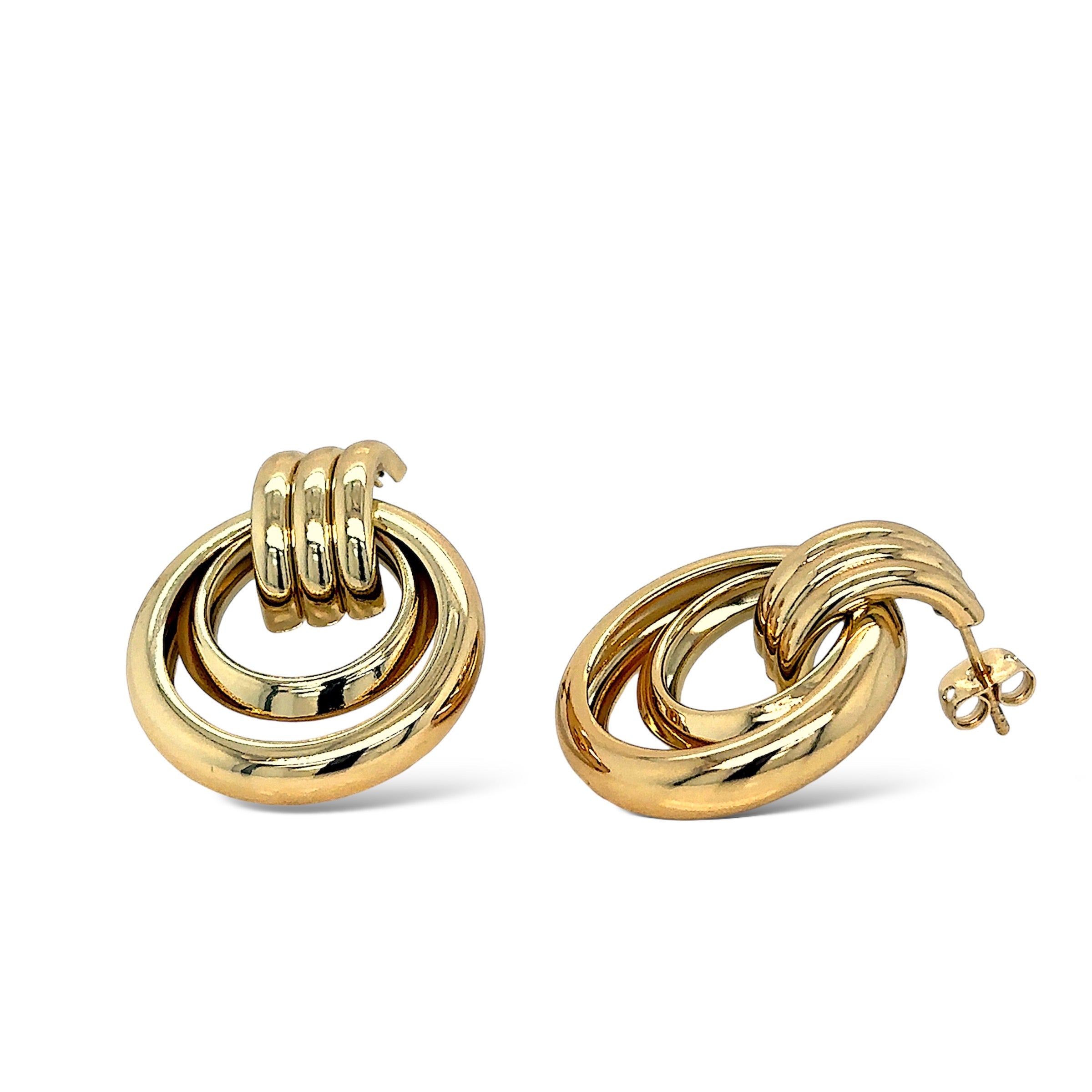 Elegant Gold-Plated Double Hoop Earrings image 5