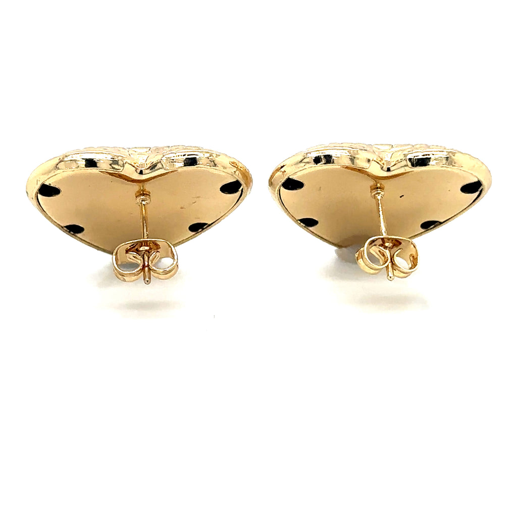 Textured Gold-Plated Heart Stud Earrings image 3