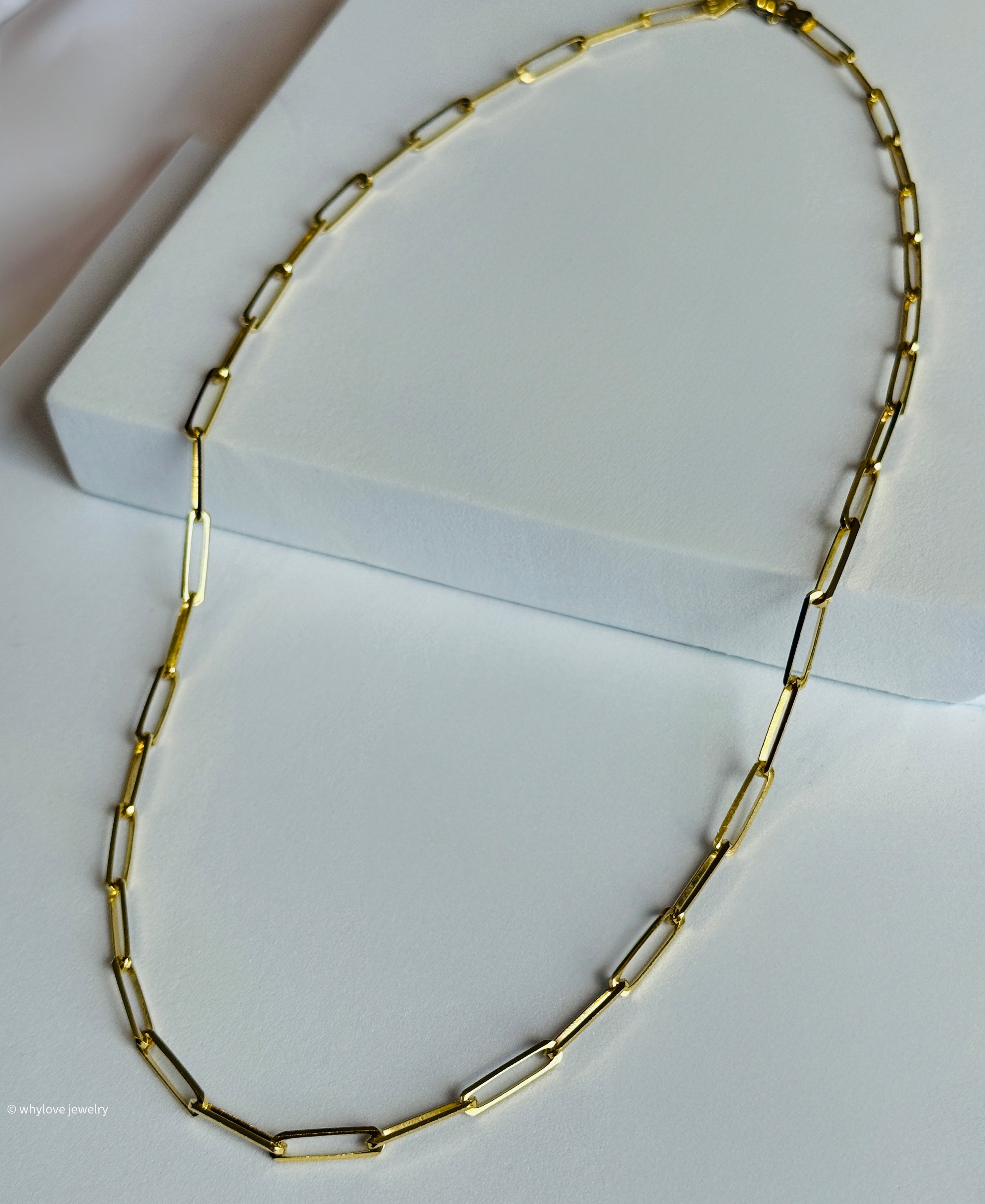 14K Solid Paperclip Chain Necklace image 4