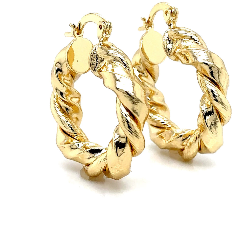 Twisted Gold-Plated Hoop Earrings image 5