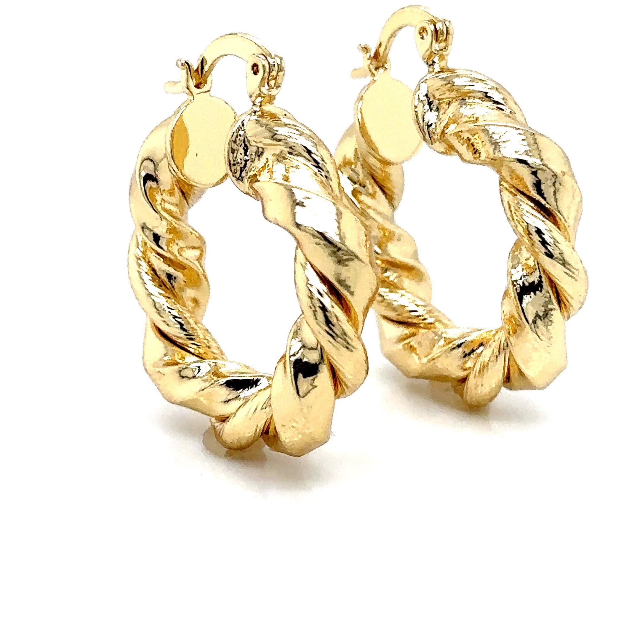 Twisted Gold-Plated Hoop Earrings image 5