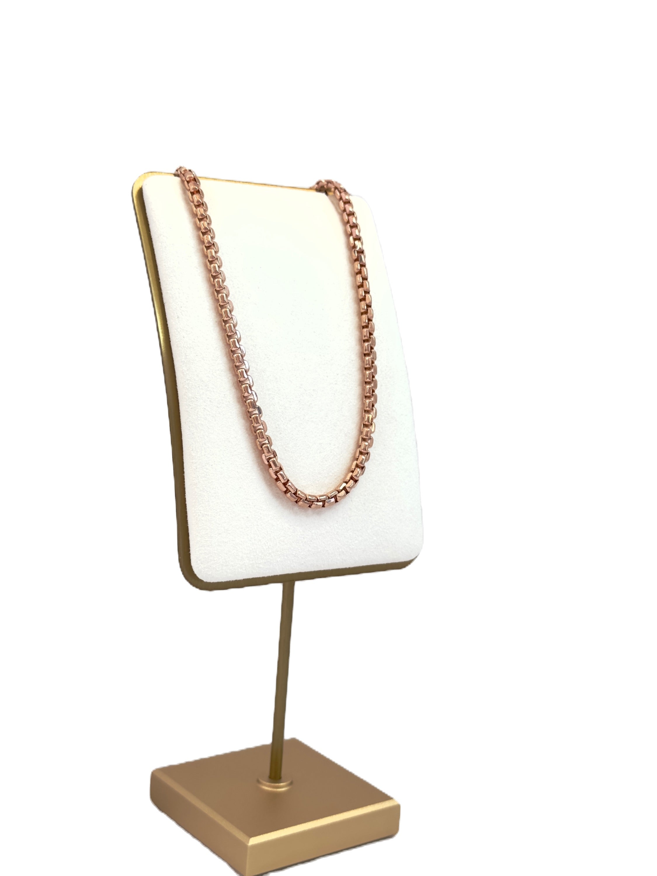 14k Rose Gold Round Box Chain, Hollow Round Box Necklace image 3