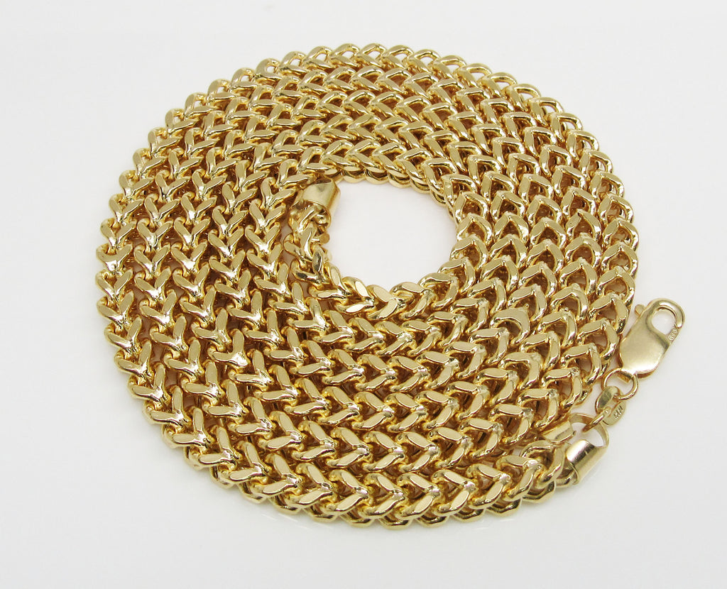 Franco Chain Necklace in Real 14K Hollow Gold image 3