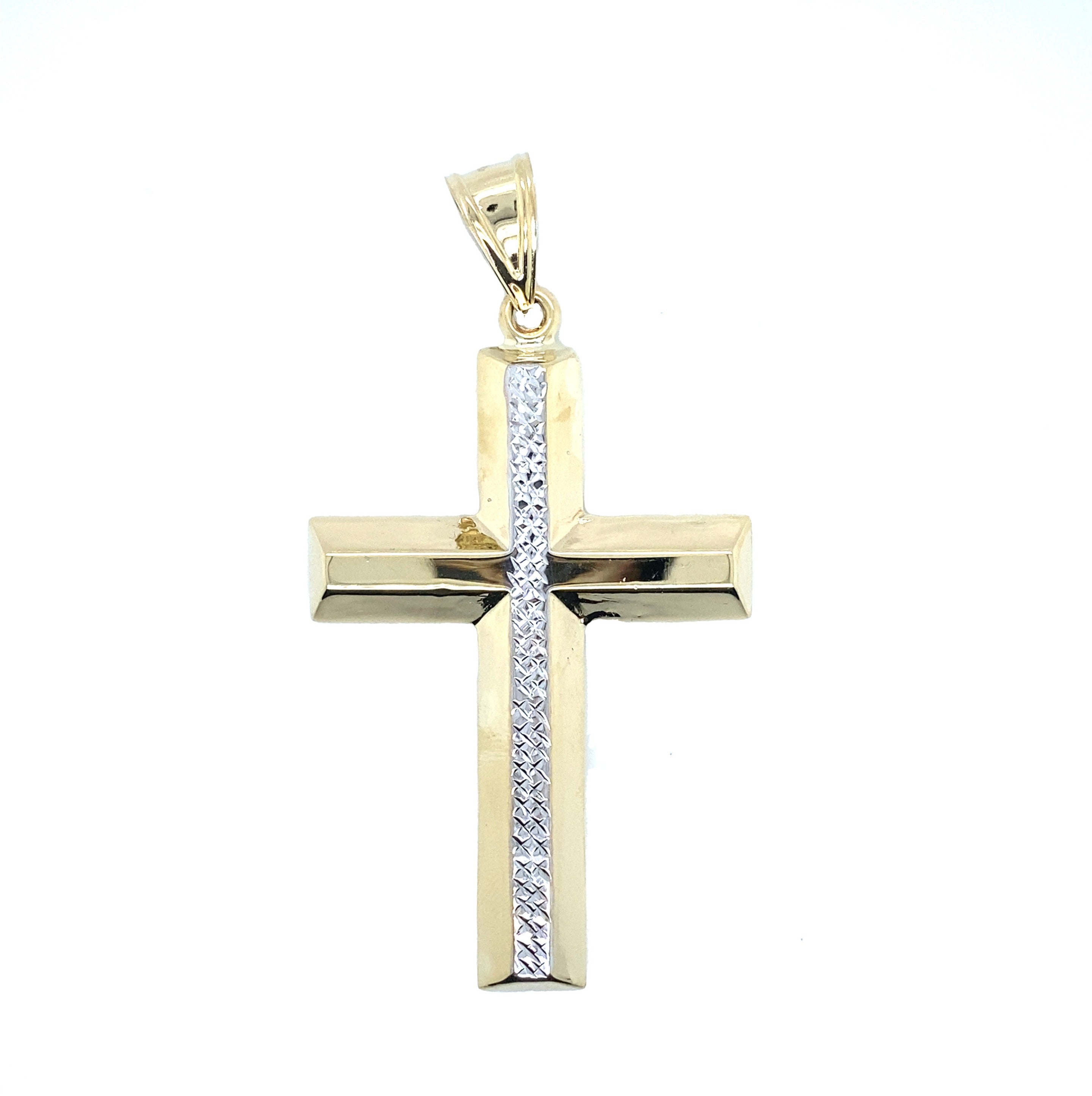Diamond Cut Cross Pendant in 14K Real Gold image 0