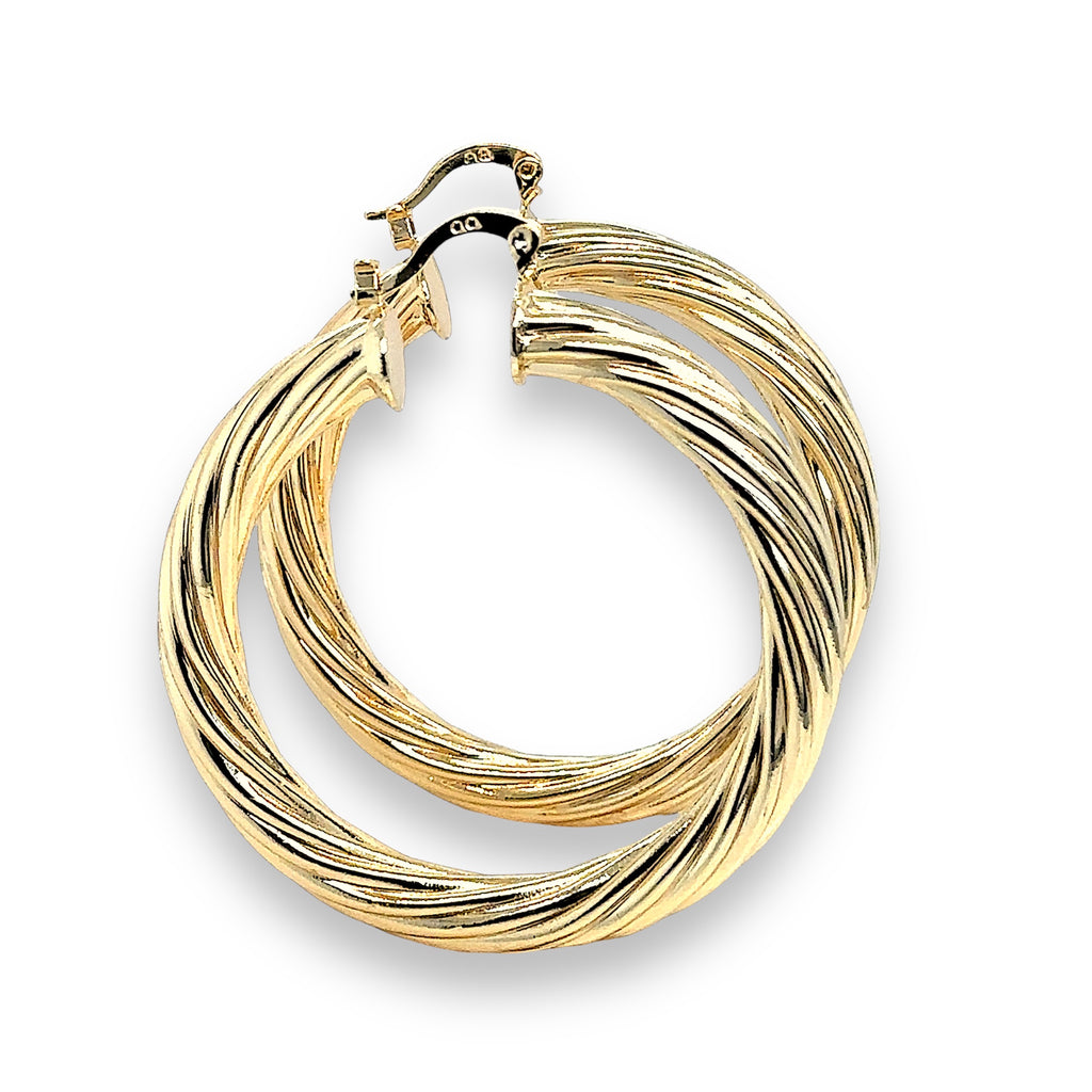 Classic Twisted Gold-Plated Hoop Earrings image 1