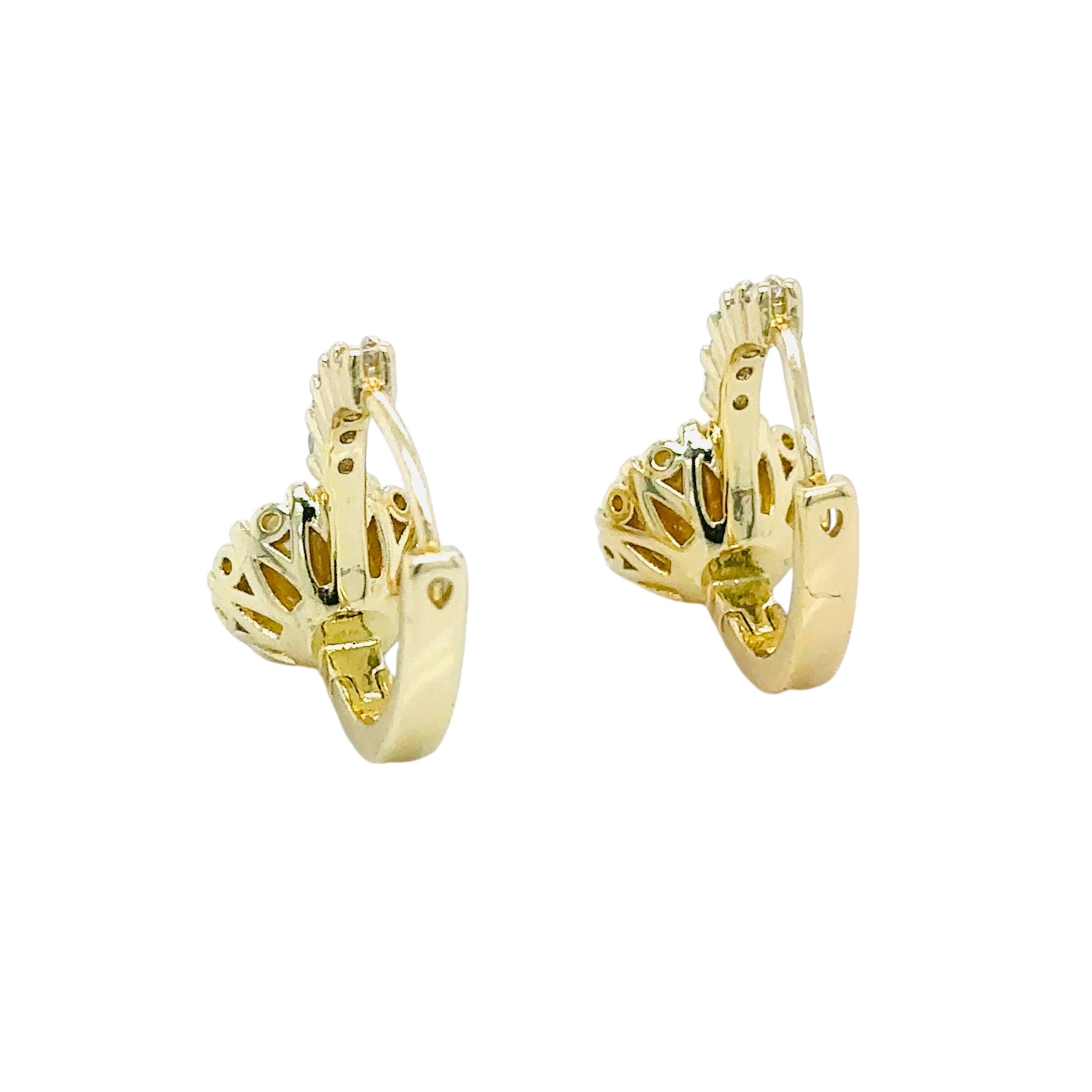 Gold-Plated Pearl and Crystal Hoop Earrings image 5