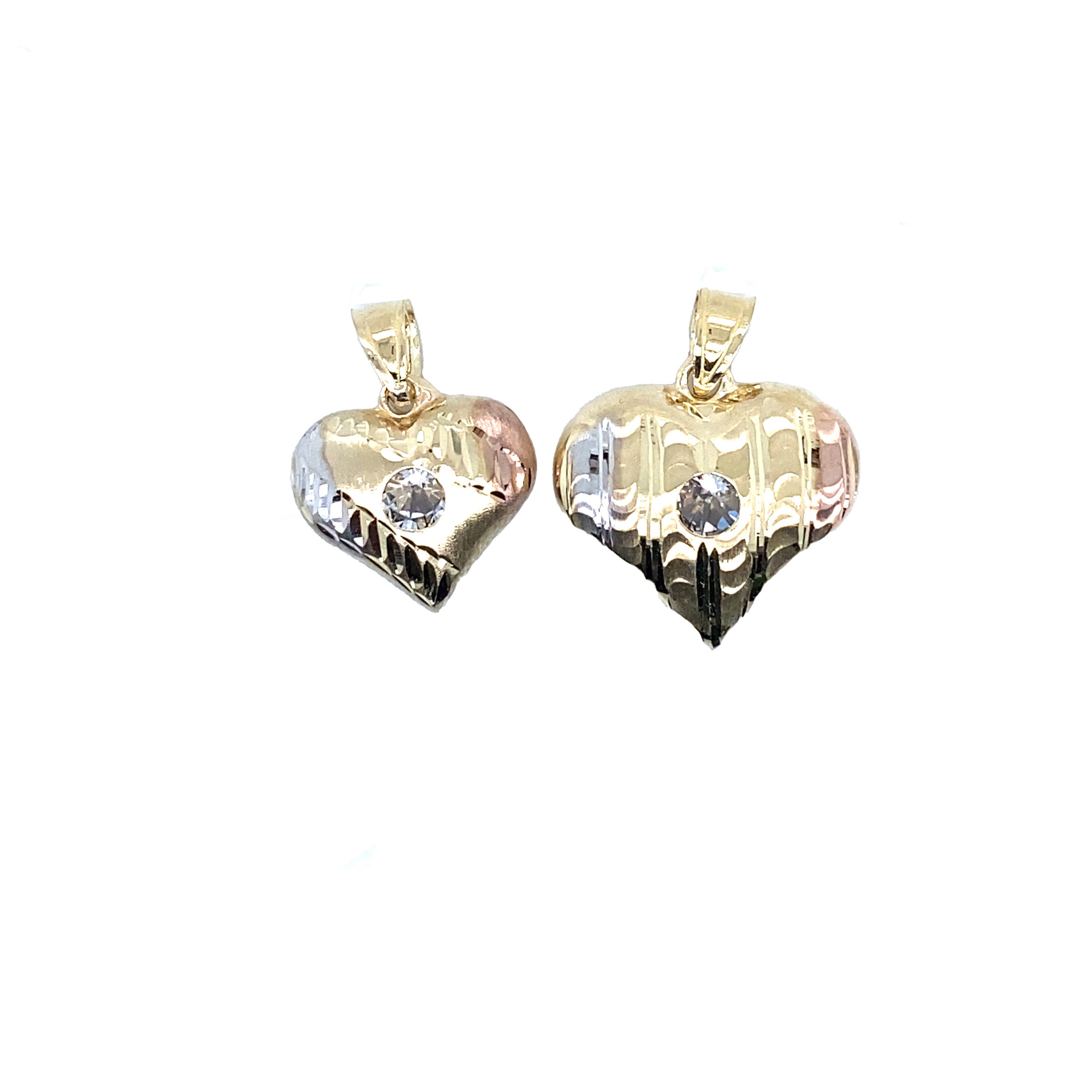 Diamond Cut Heart Pendant In 14K Real Gold image 1