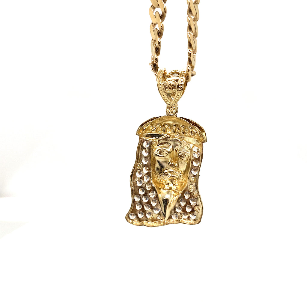 Jesus Head Pendant in 14K Real Gold image 1
