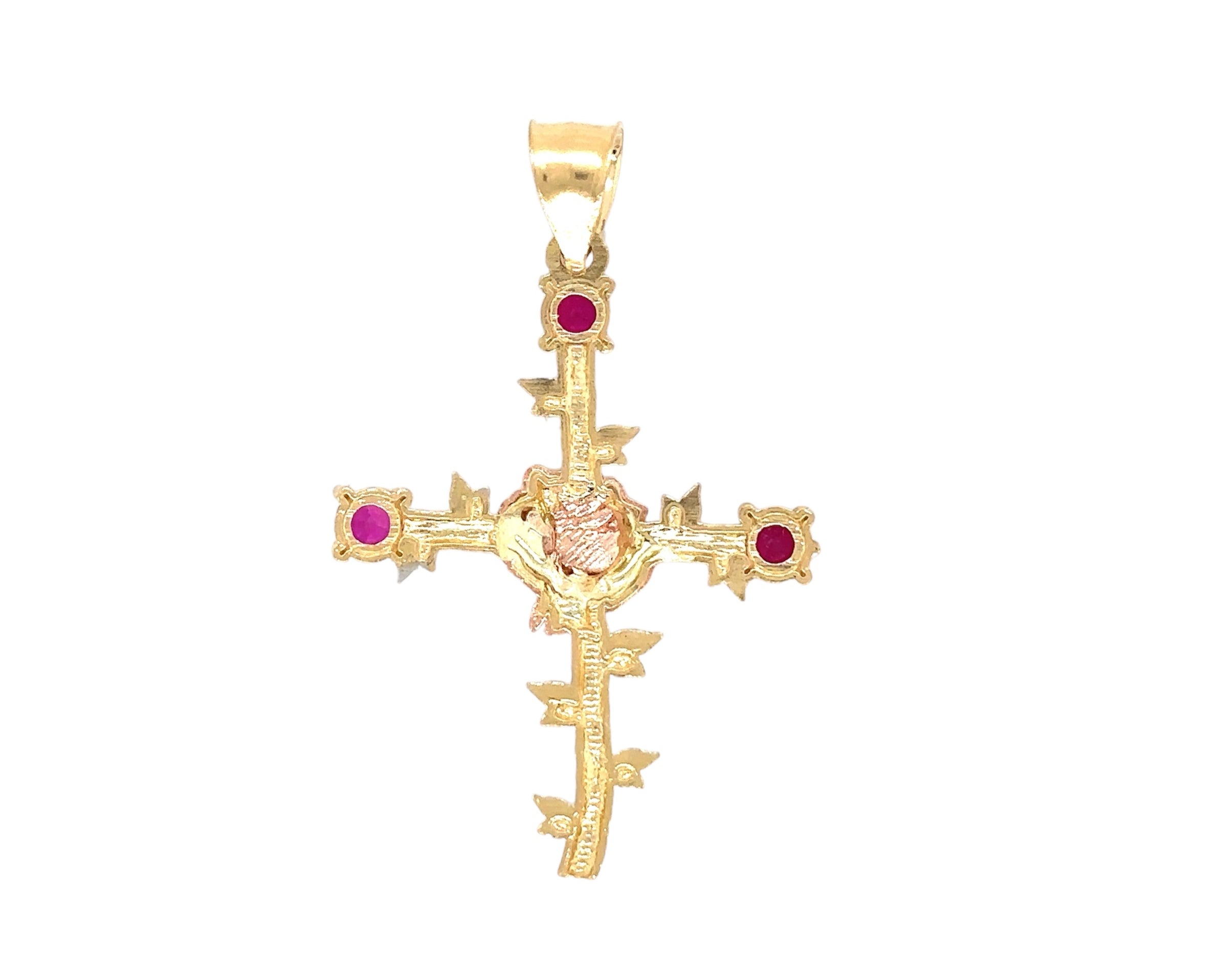 14K Real Gold Cross Pendant - Gold Crucifix Pendant - Unisex Crucifix Pendant - image 2