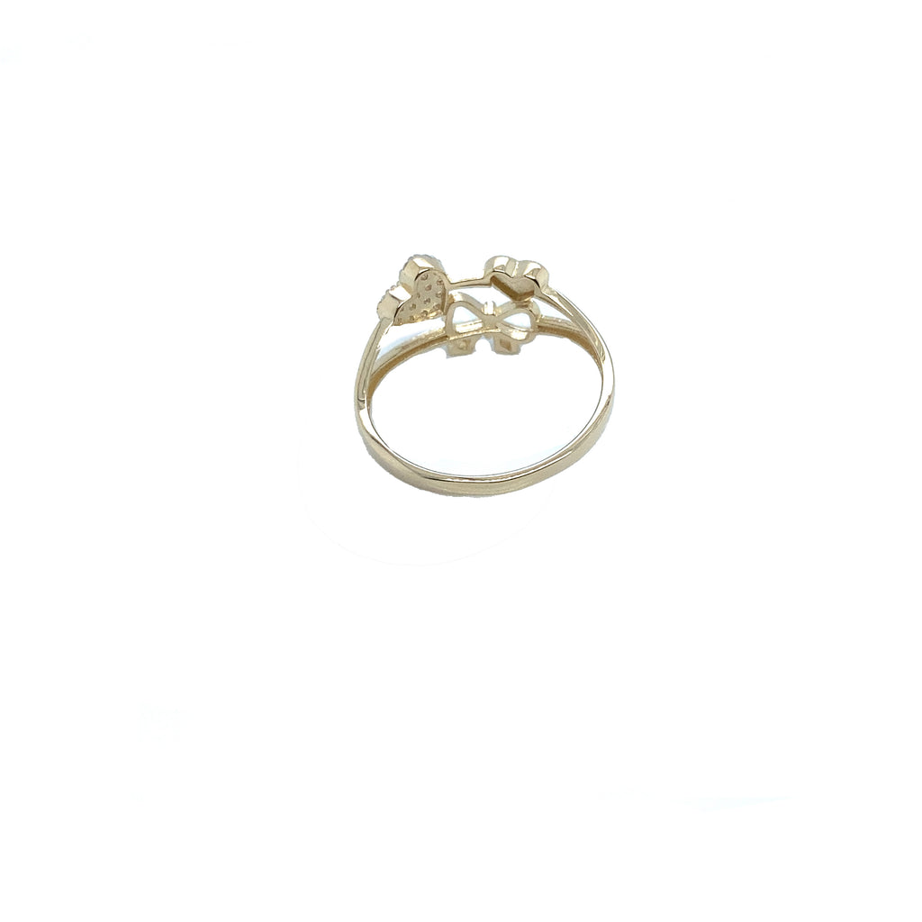 Bow-tie and Heart Ring in Real 14K Real Gold image 1