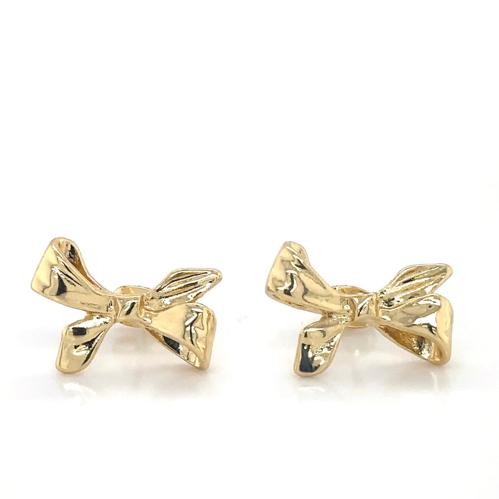 Delicate Gold-Plated Bow Stud Earrings image 0