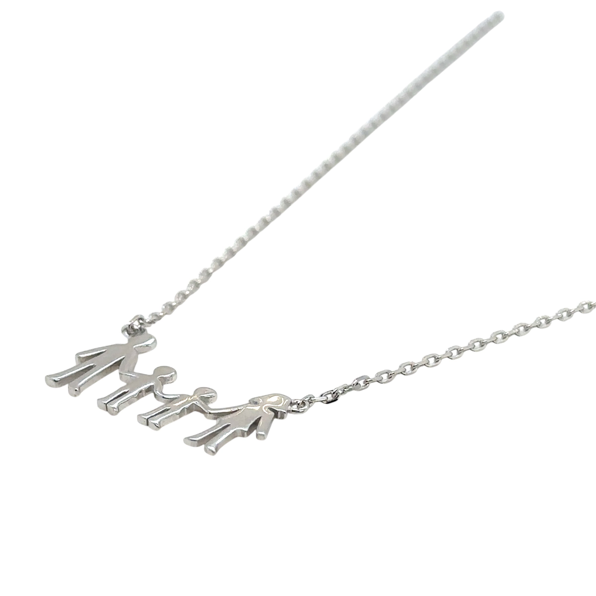 Sterling Silver Family Necklace-Mom Dad & Kids Pendant image 1