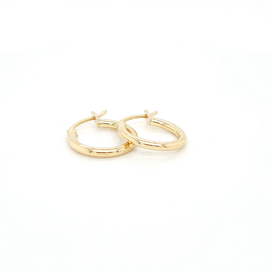 Plain Hoop Earring Real 10K & 14K Yellow Gold image 0