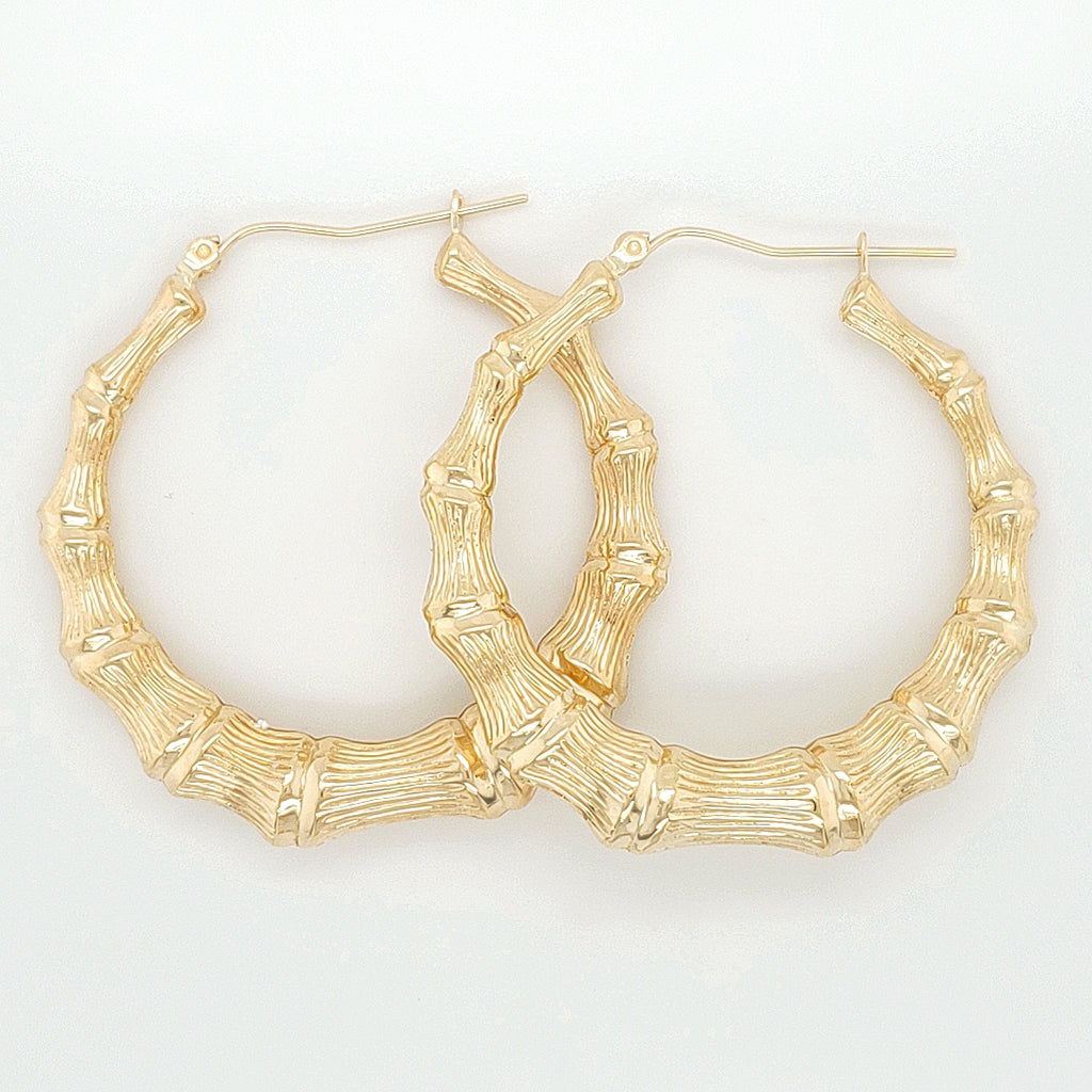 Bamboo Hoop Earring in Yellow Gold image 8