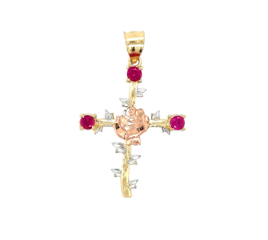 14K Real Gold Cross Pendant - Gold Crucifix Pendant - Unisex Crucifix Pendant - image 1