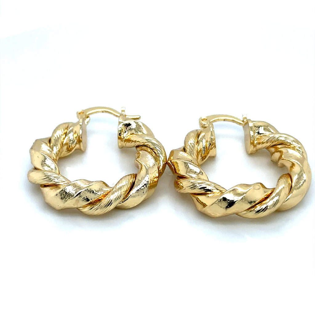 Twisted Gold-Plated Hoop Earrings image 1