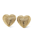 Textured Gold-Plated Heart Stud Earrings image 0
