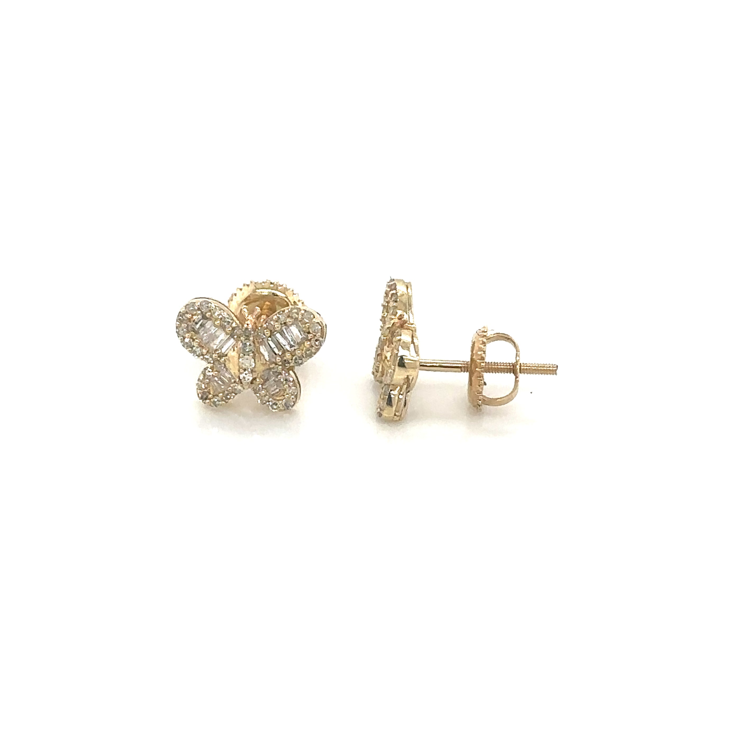 14k Gold 0,57Ct Diamond Earrings, Real Diamond Earrings, 14K Gold Butterfly image 4