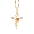 14K Real Gold Cross Pendant - Gold Crucifix Pendant - Unisex Crucifix Pe image 0