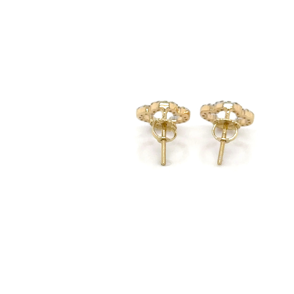 14k Gold 0,26Ct  Diamond Earrings, Real Diamond Earrings, 14K Solid Gold image 4