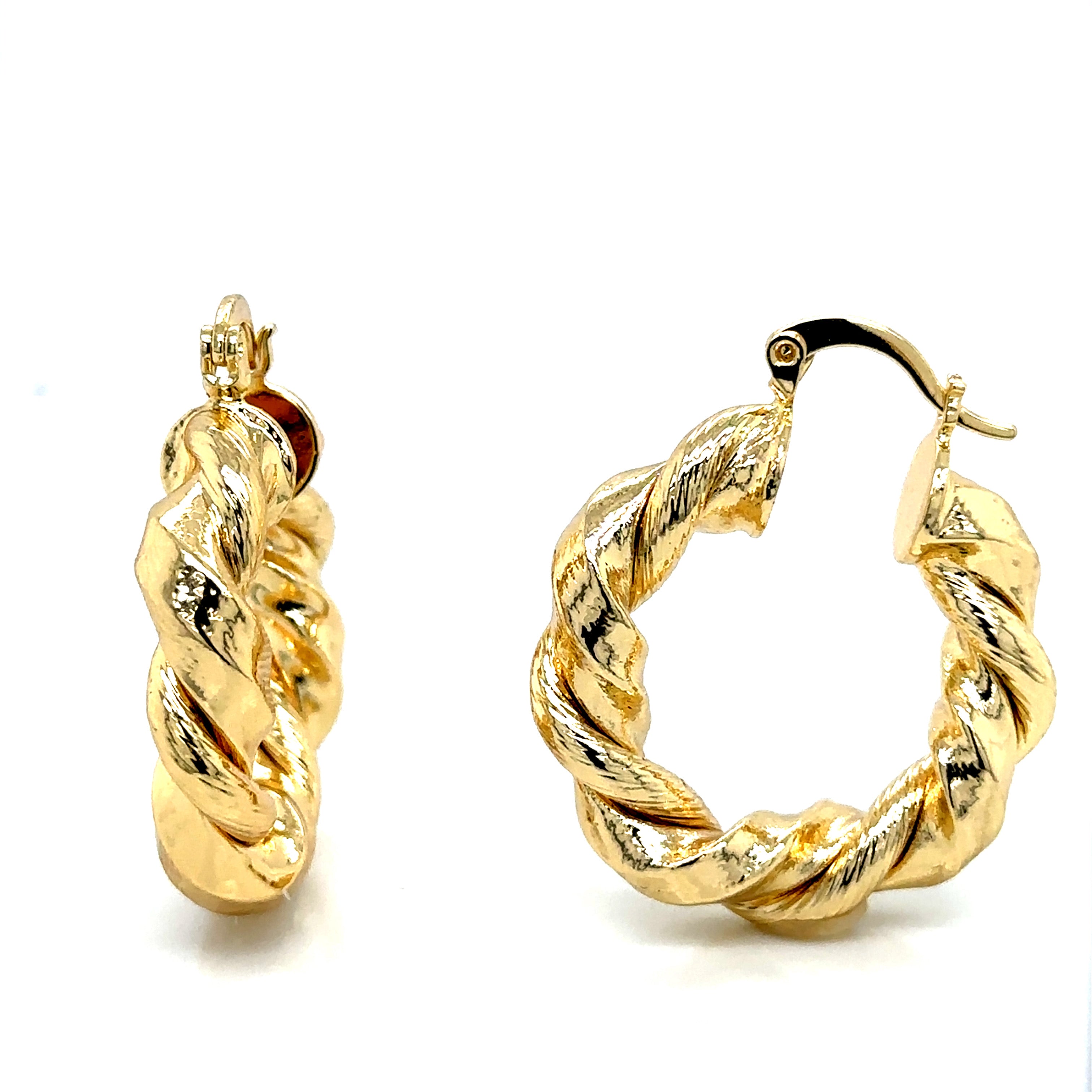 Twisted Gold-Plated Hoop Earrings image 0
