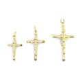14K Real Gold Crucifix Pendant image 0