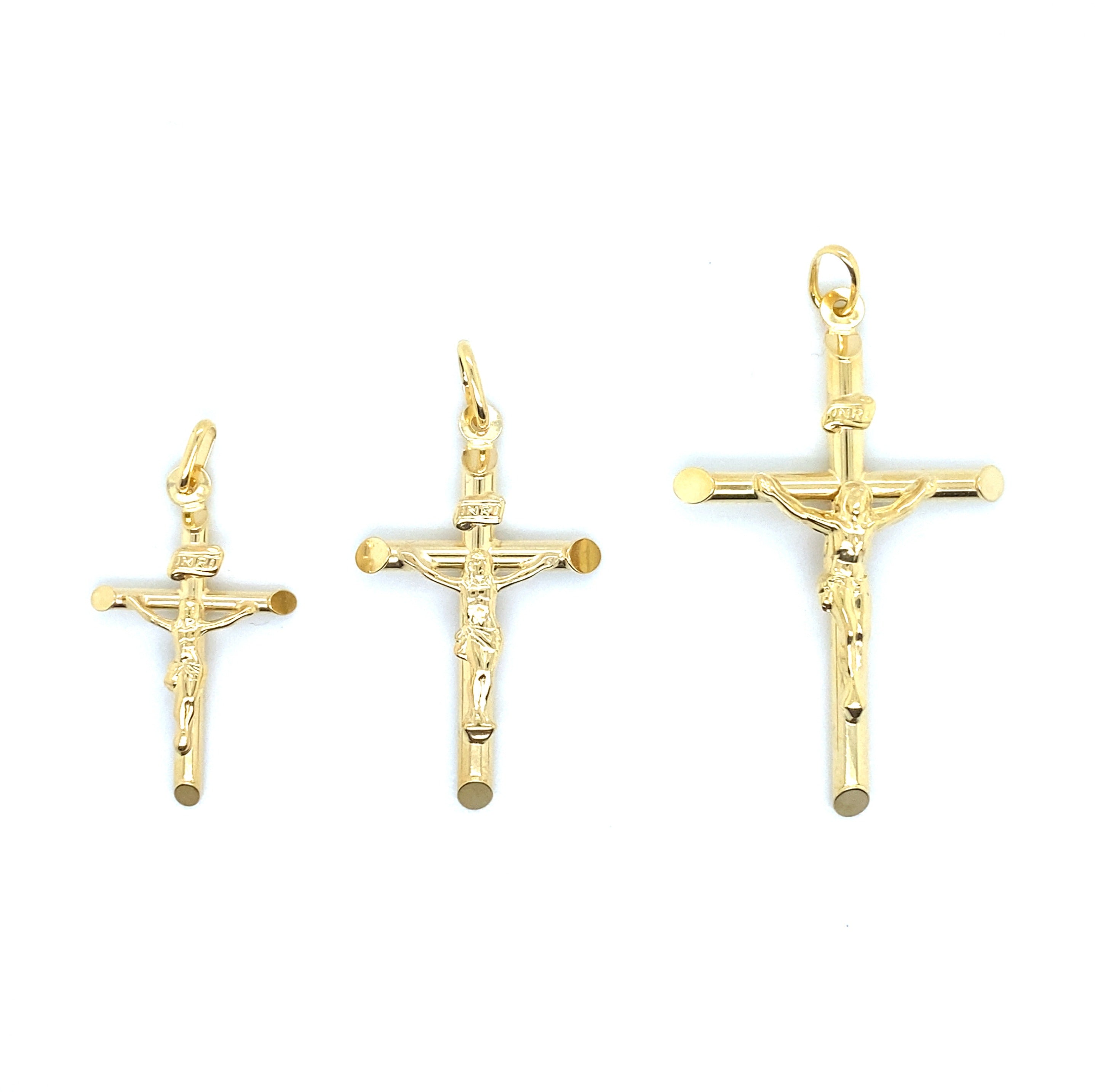 14K Real Gold Crucifix Pendant image 0