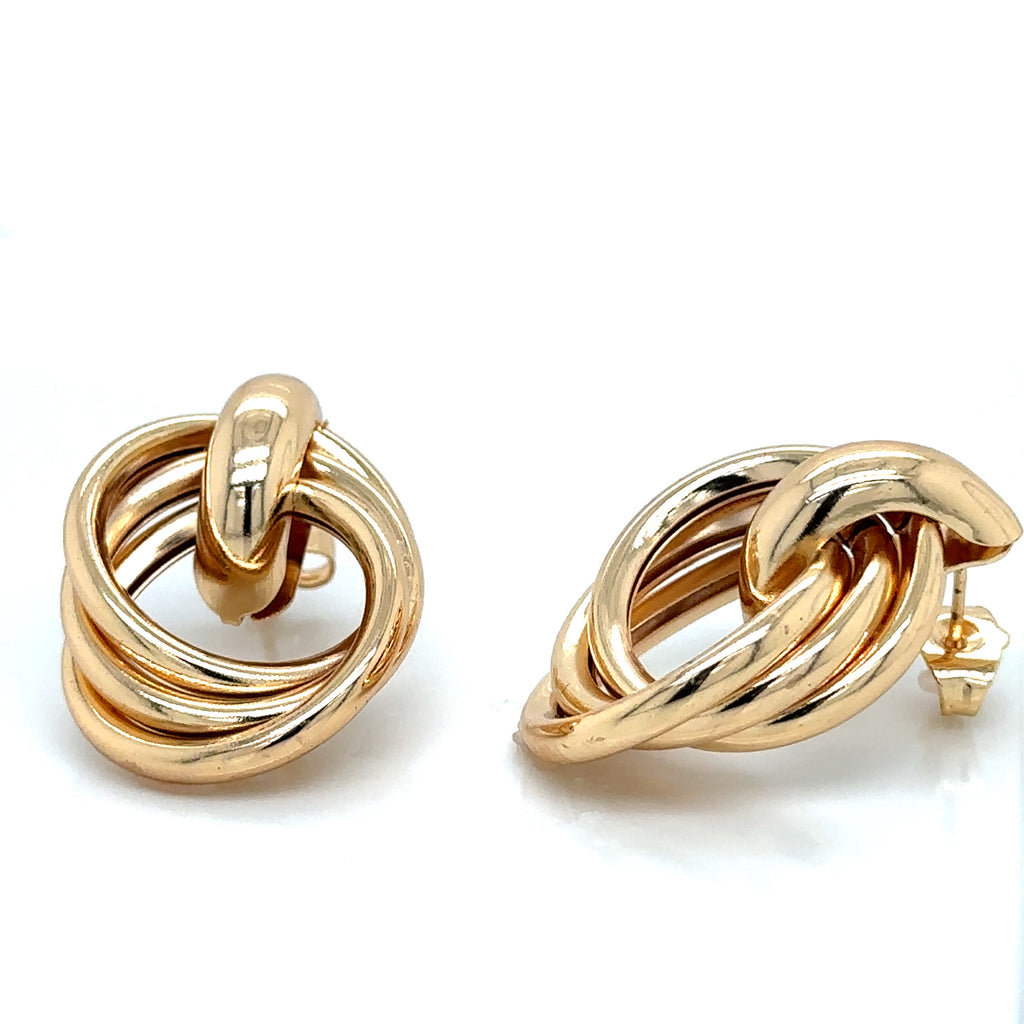 Modern Knot Gold Plated Stud Earrings image 2