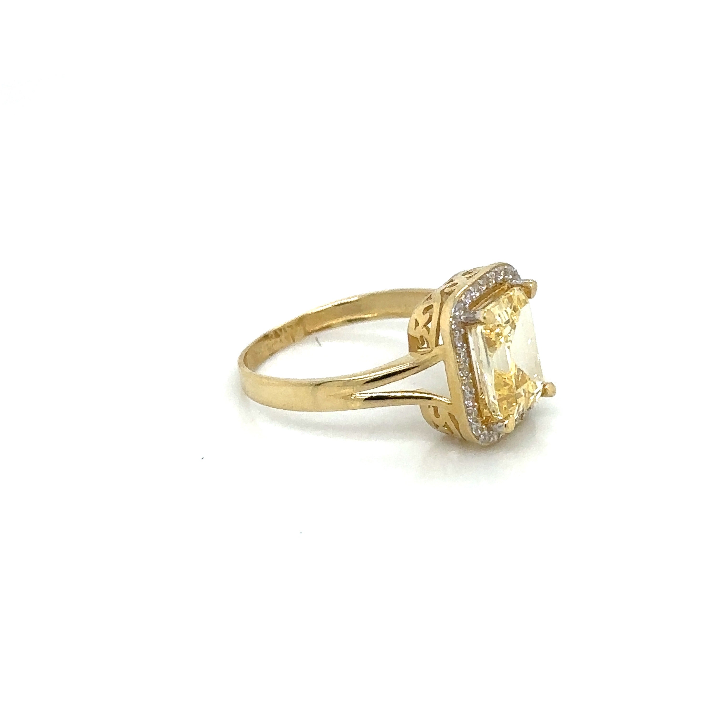 14K Real Gold Women's Ring with Cubic Zirconia image 1