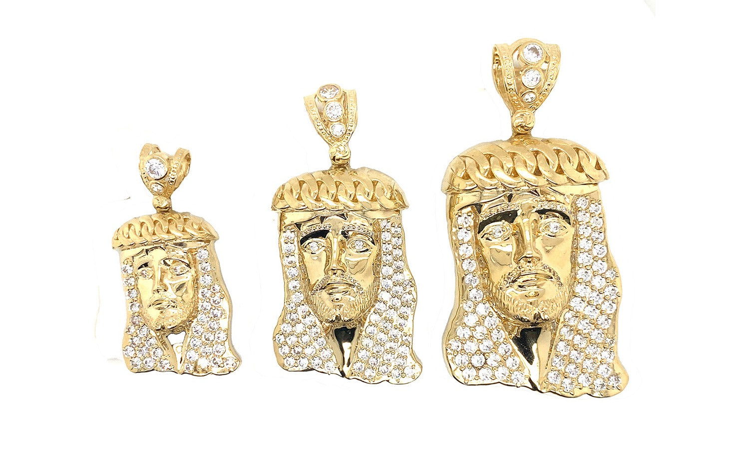 Jesus Head Pendant in 14K Real Gold image 0