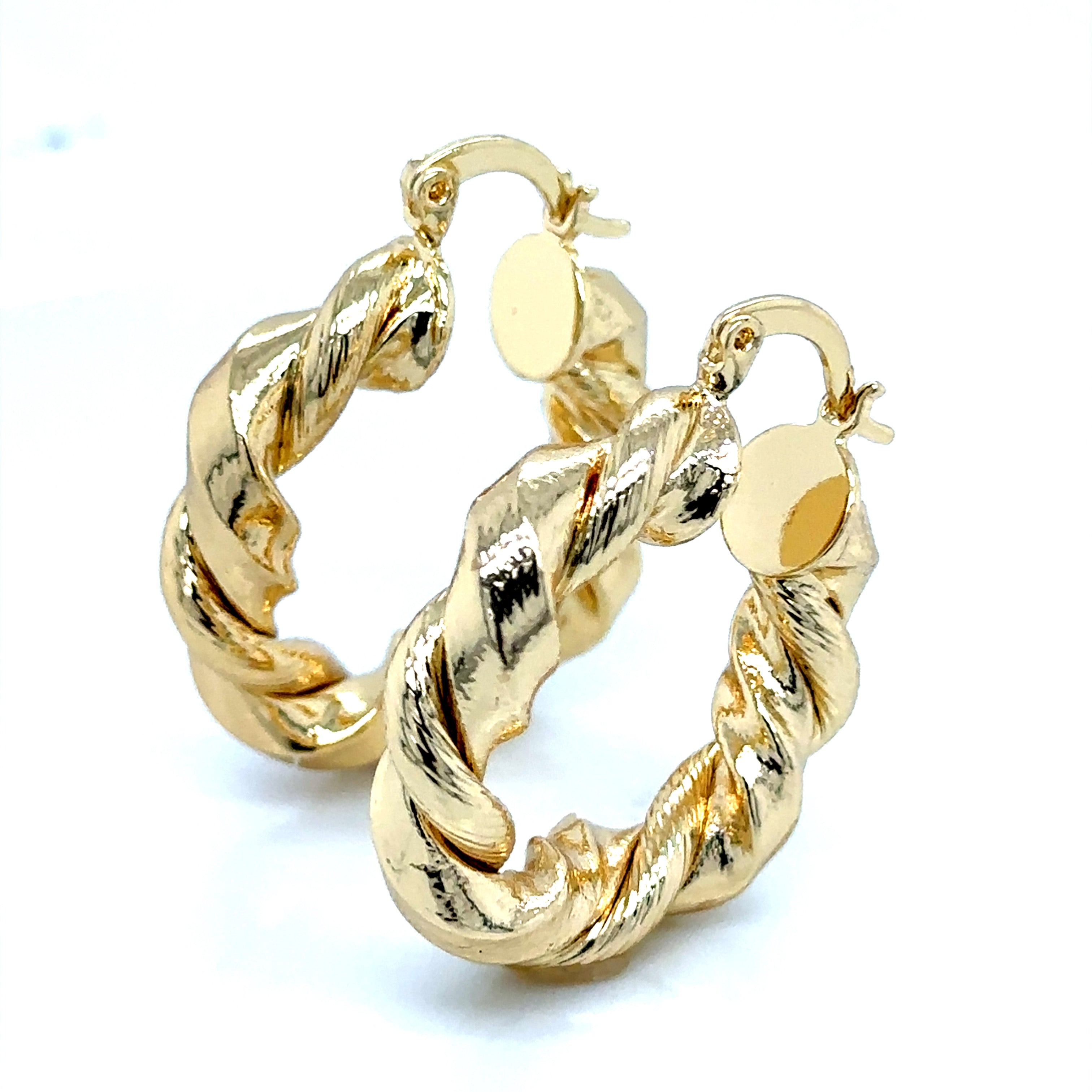 Twisted Gold-Plated Hoop Earrings image 4