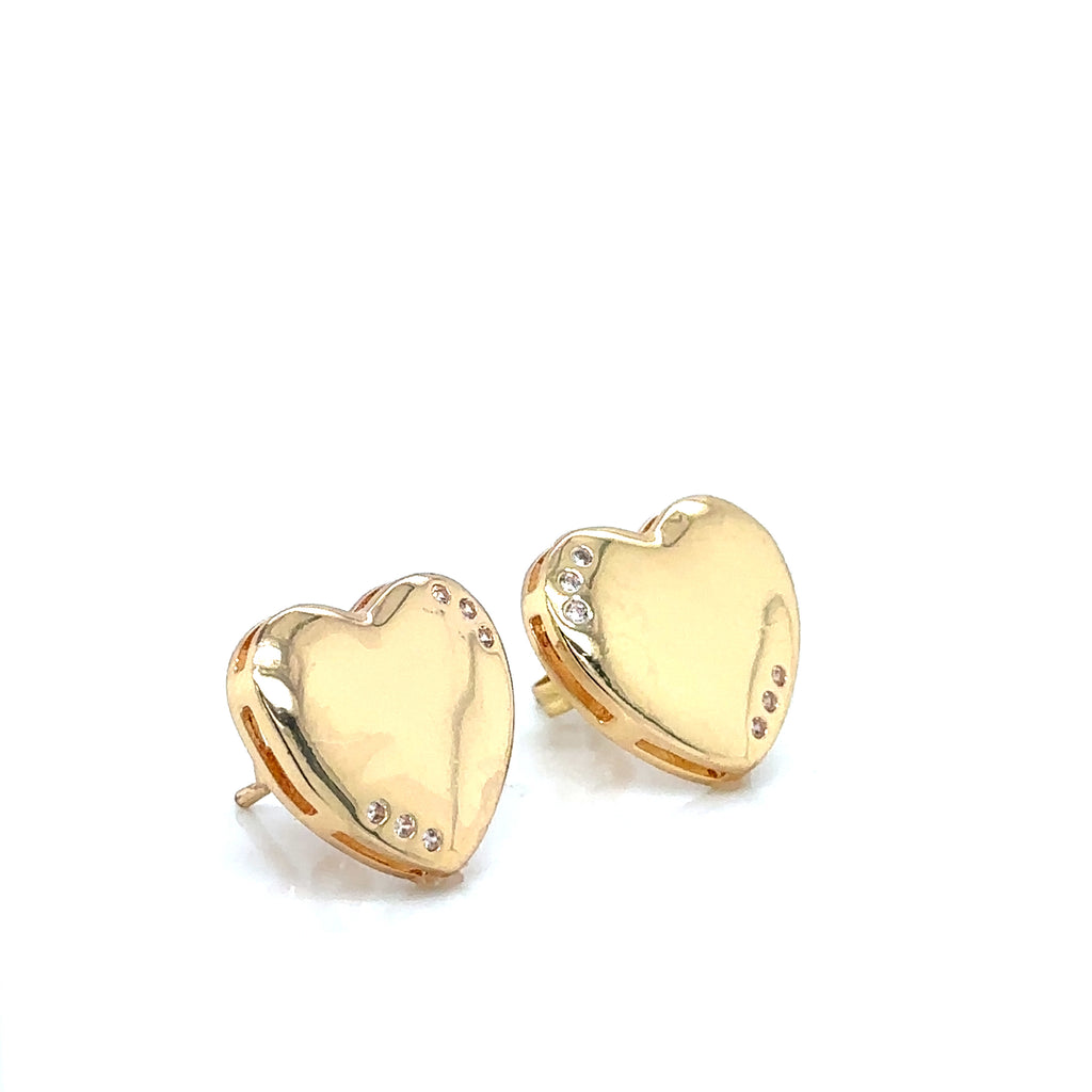 Elegant Heart-Shaped Gold Plated Stud Earrings image 3