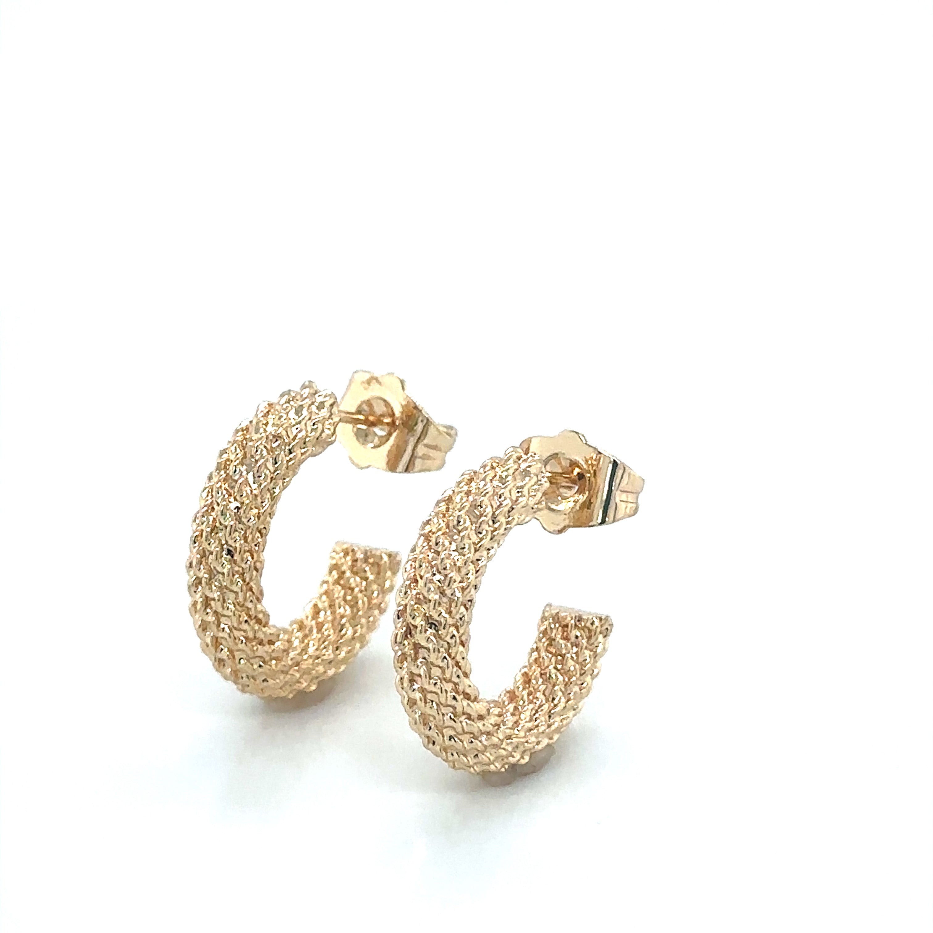 Elegant Textured Gold-Plated Hoop Earrings image 2
