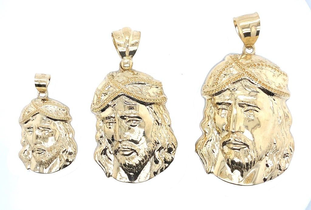 Jesus Head Pendant in Real 14K Gold image 1