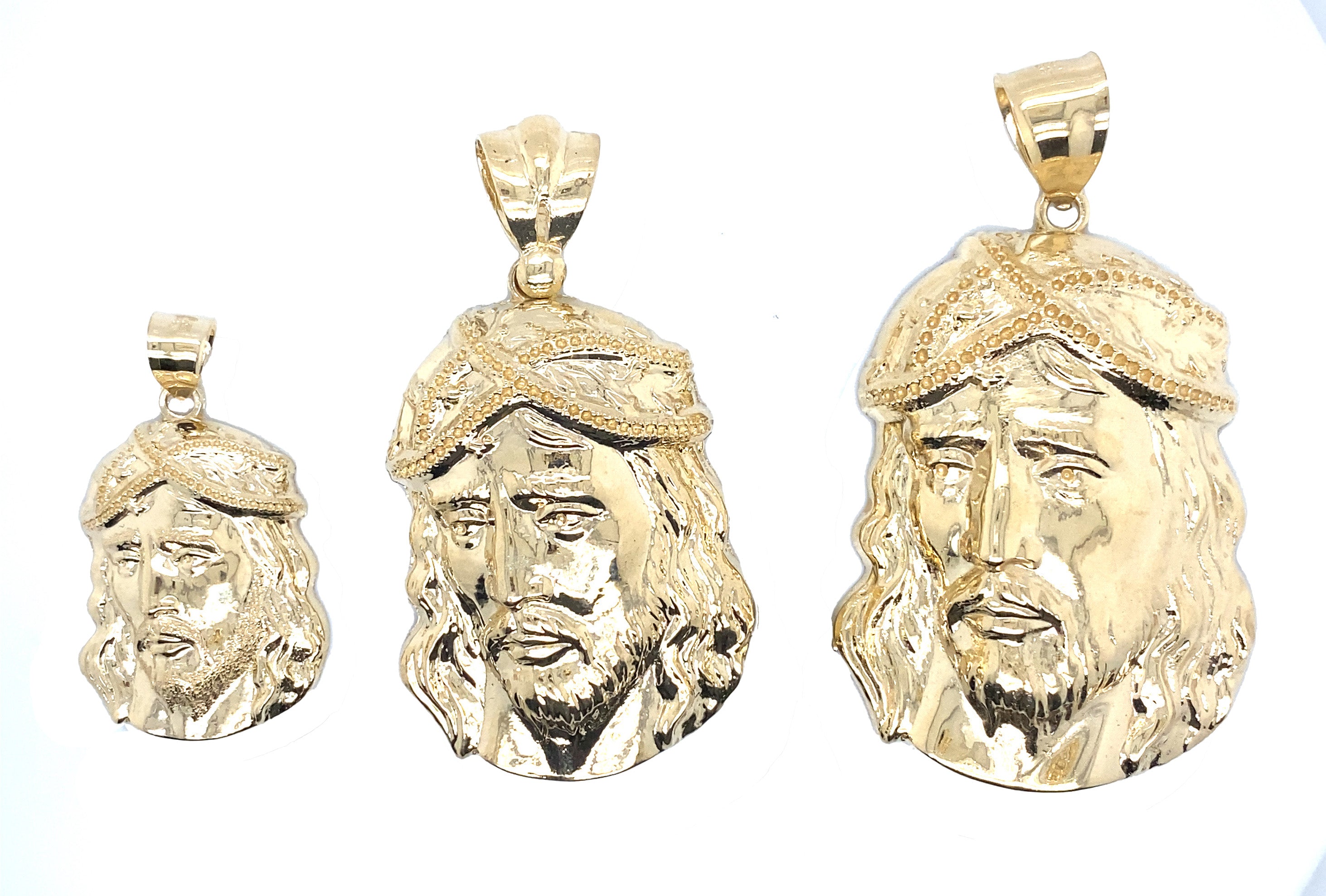 Jesus Head Pendant in Real 14K Gold image 1