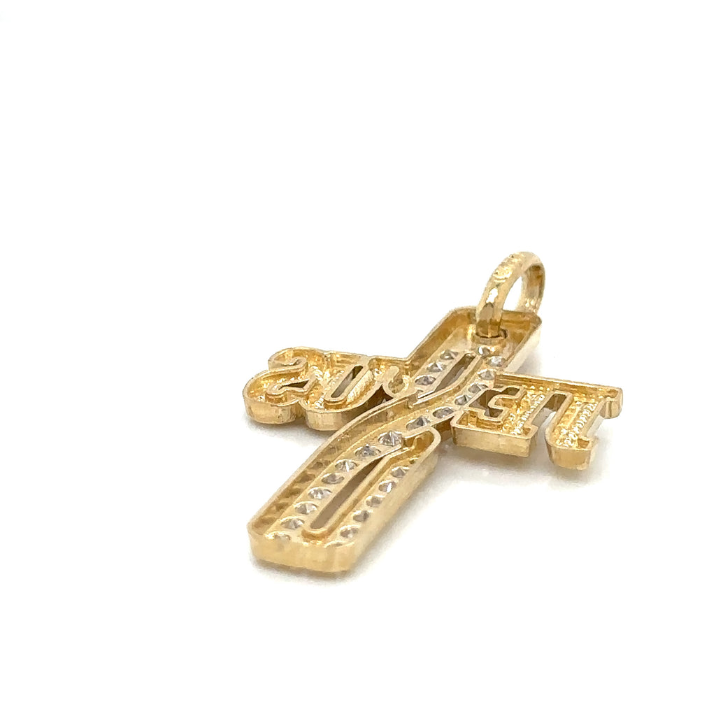 14K Real Gold Cross Pendant, Gold Crucifix Pendant, Unisex Crucifix Pendant image 4