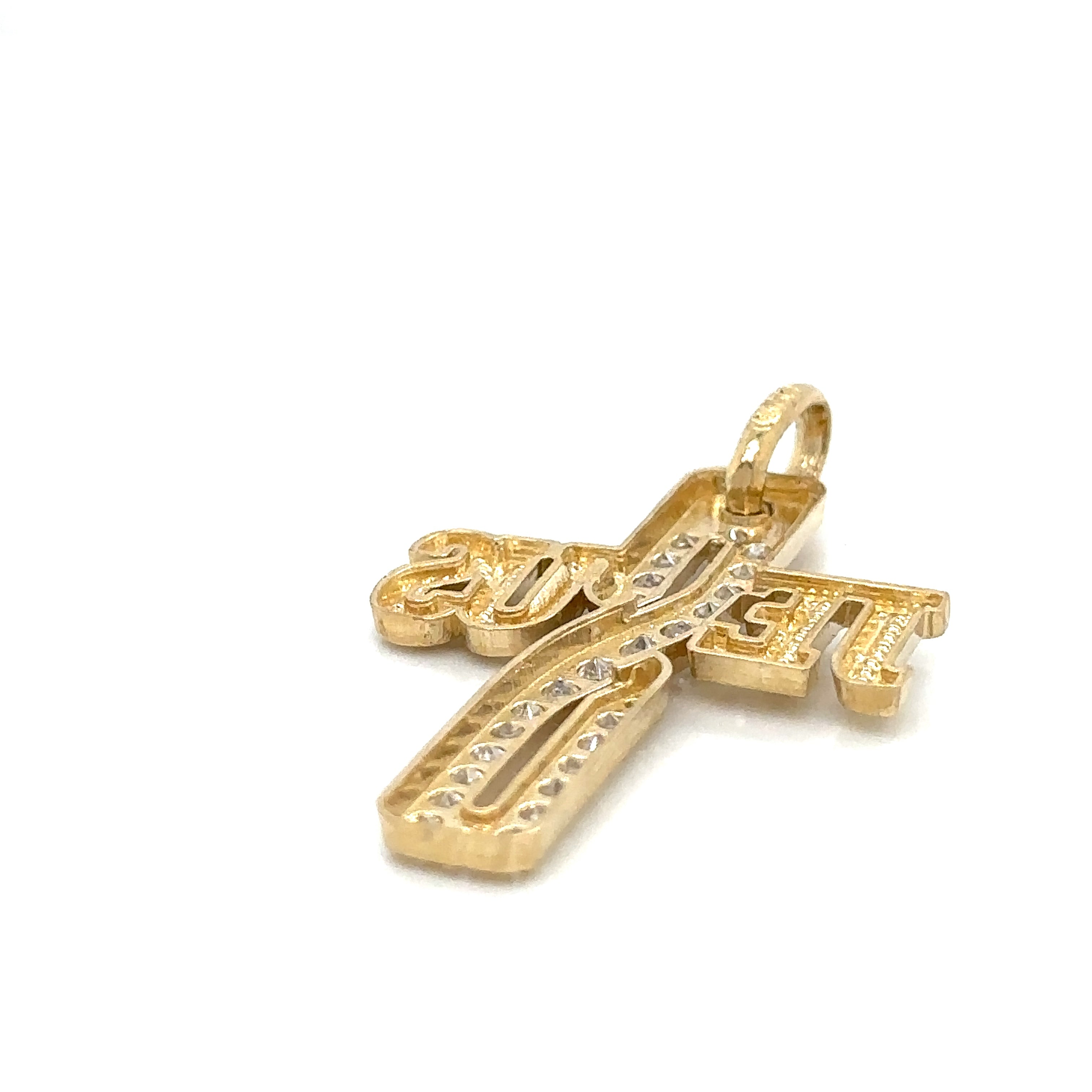 14K Real Gold Cross Pendant, Gold Crucifix Pendant, Unisex Crucifix Pendant image 4