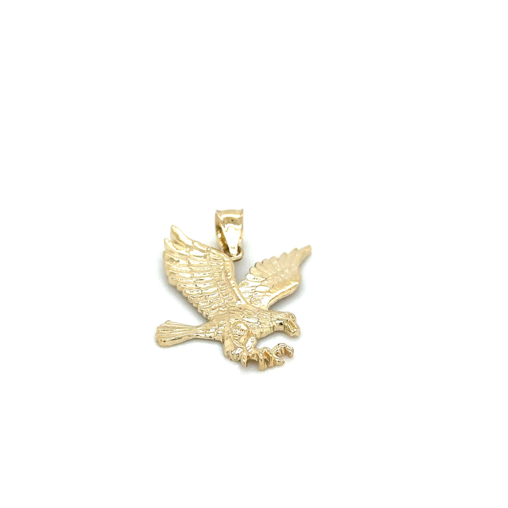 Solid 14K Real Gold Landing Eagle Pendant Charm, Pendants for Him image 1