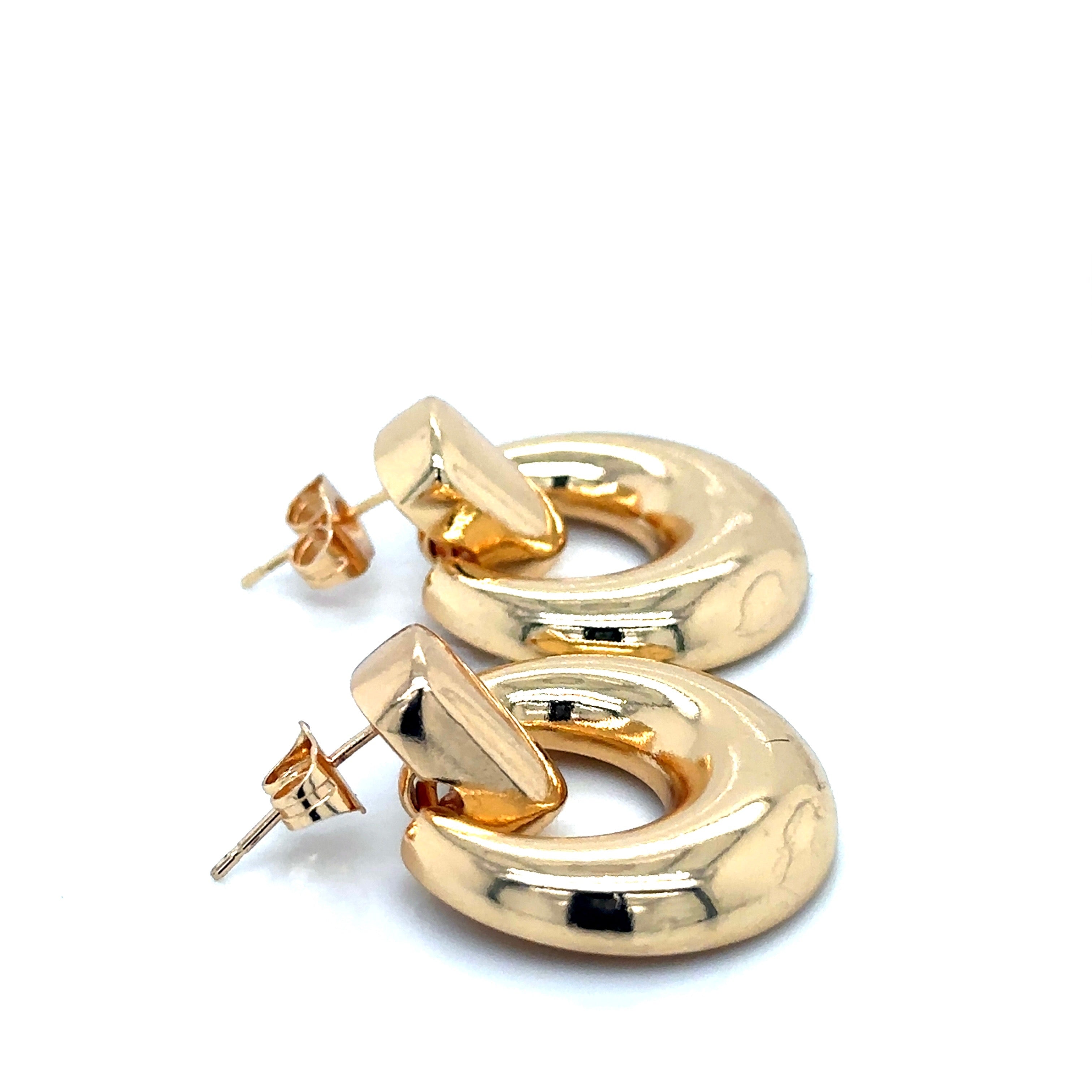 Modern Gold-Plated Open Hoop Earrings image 2
